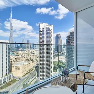 Luxury Studios With Burj Khalifa View - Marquise Square Tower شقة